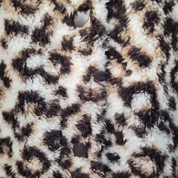 New Adrienne Vittadini Sport Leopard Print Teddy Exotic Jacket Large - Picture 5 of 13